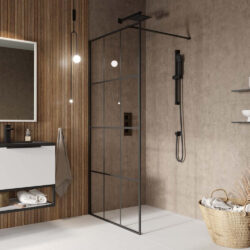 Elijah A8 Matt Black Wetroom Screen