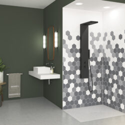 Kinewall Grey Monochrome Shower Wall Panel