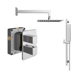 AquaSan Square Chrome Concealed Shower Kit