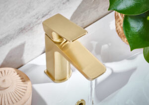 Elijah Form Brushed Brass Basin Mixer