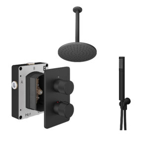 AquaSan Pro Matt Black Concealed Shower Kit