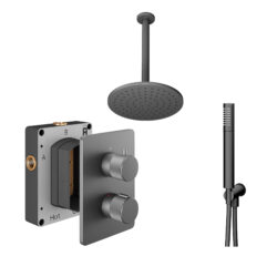 AquaSan Pro Matt Anthracite Concealed Shower Kit