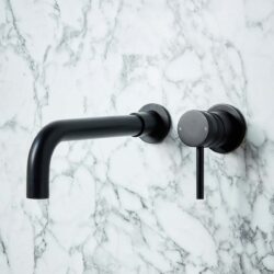 Elijah Form Matt Black Wall Mounted Basin Mixer