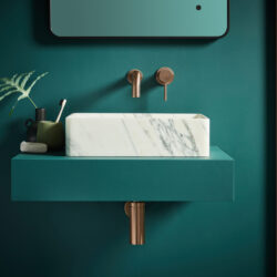 Elijah Form Brushed Bronze Wall Mounted Basin Mixer