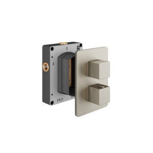 AquaSan Original Square Brushed Nickel 1 Outlet Shower Valve