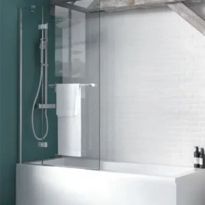 BS2ORL Kudpos Inspire Hinged Bath Screen with Rail