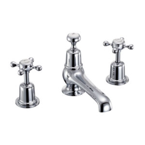 Burlington Claremont 3TH Chrome Basin Mixer Tap