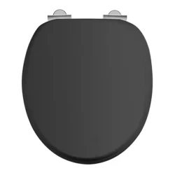 Burlington Matt Black Wooden Soft Close Toilet Seat - S46