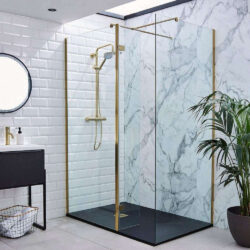 Kartell Ottone 1000mm Brushed Brass Wetroom Screen