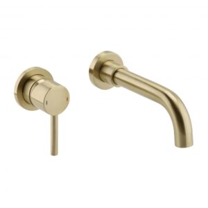 Kartell Ottone Brushed Brass Wall Mounted Basin Mixer Tap